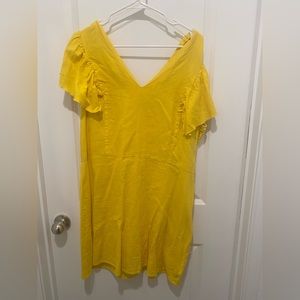 Super fun yellow linen dress!
